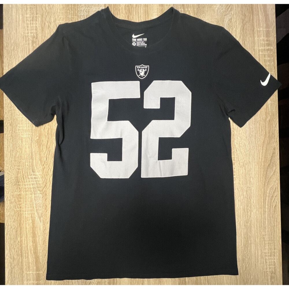 Oakland Raiders Men T-Shirt Small Black Khalil Mack 52 Nike Short Sleeve Tee